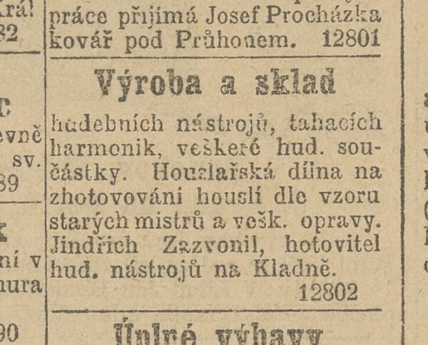 Právo lidu
časopis hájící zájmy dělníků, maloživnostníků a rolníků, roč. 10, 01.05.1901, č. 119, s. [10]. 